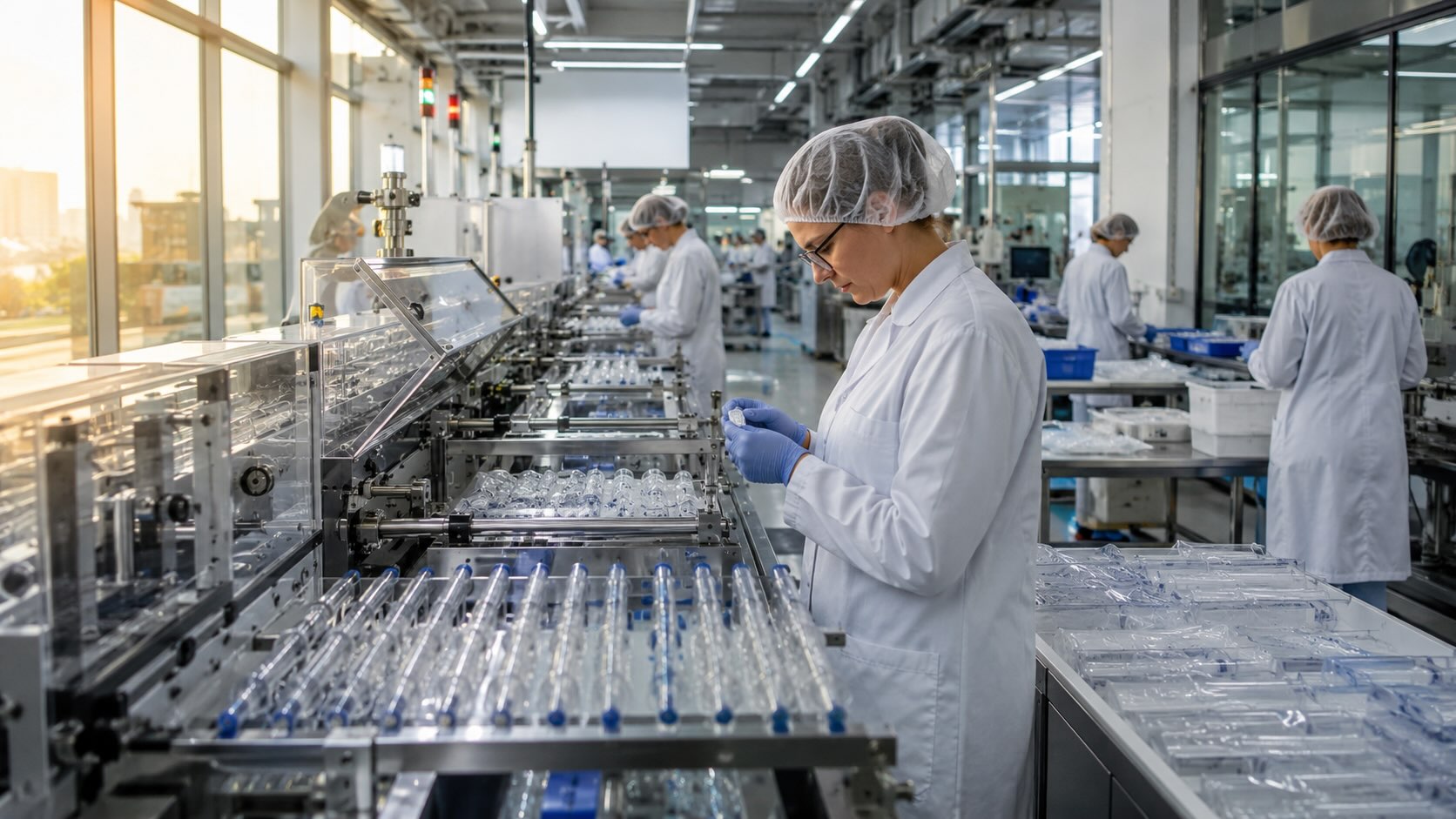 Современное европейское производство инфузионных систем и медицинских изделий, отражающее инвестиции Goldman Sachs в компанию Numantec и развитие медицинской инфраструктуры.