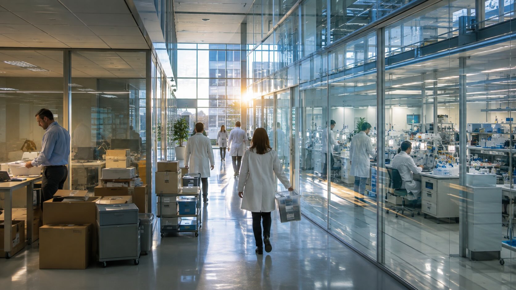 Исследовательский центр Pfizer в период перестройки бизнеса: ученые переходят из административного корпуса в современные фармацевтические лаборатории