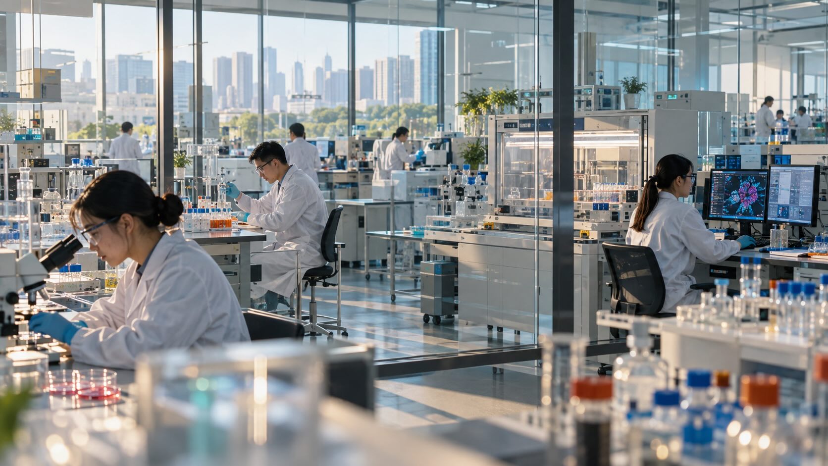 Китайский биомедицинский исследовательский центр, где ученые ведут разработку инновационных лекарств и препаратов first-in-class