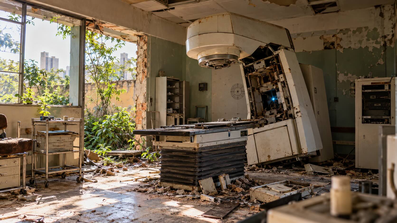 Заброшенный радиотерапевтический аппарат в Гоянии, где источник цезия-137 стал причиной радиационной аварии 1987 года