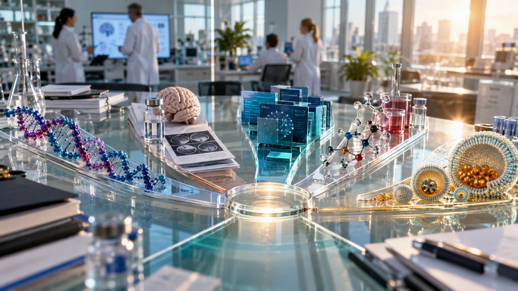 Пять фармацевтических технологий сходятся в одной точке оценки: RNAi, клинические исследования, искусственный интеллект, разработка лекарств и липосомы