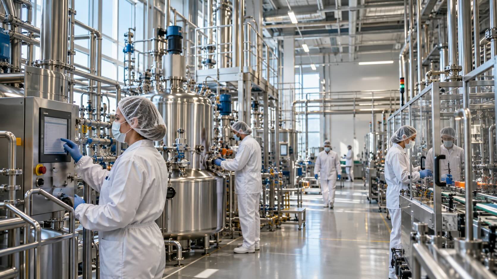 Современное фармацевтическое производство лекарств в России: специалисты работают на технологических линиях полного цикла