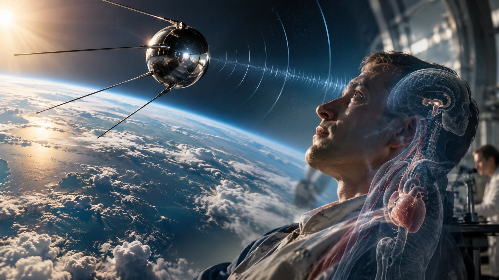 Sputnik 1 над Землёй и человеческое тело как образ рождения космической медицины после начала космической эры в 1957 году